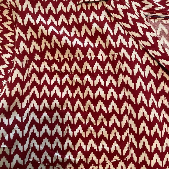 Jachs Red Cap Sleeve Buttoned Blouse with Mandarin Collar NWOT - Picture 4 of 4